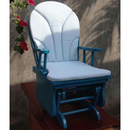 Ghế Lắc Trẻ Em : Ghế Màu Xanh + Nệm Caro Xanh